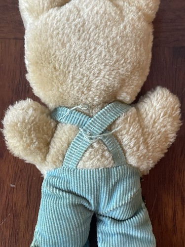Rare - Vintage - Rabbit In Blue Dungerees Plush Retro Plush Soft Toy Approx 8” - Picture 7 of 9
