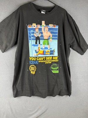 John Cena WWE 2007 Video Never Give Up Game Pixel Graphic T-Shirt 2XL