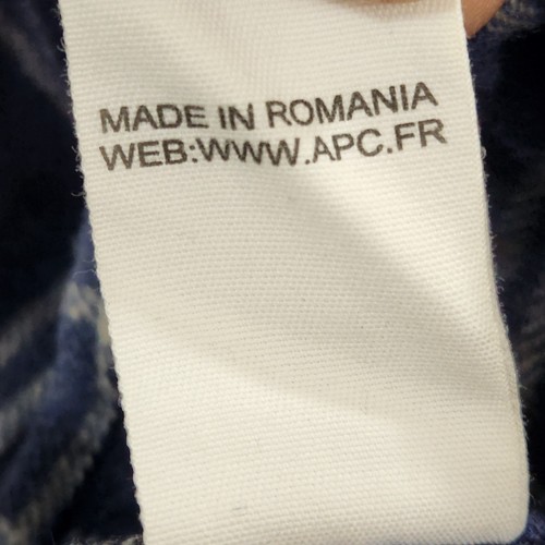 Rude Madame Paris APC Shirt Mens Small Blue Plaid Flannel Overshirt Wool Blend - Picture 8 of 11