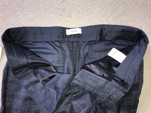 REISS - Mens Slim Fit BLUE Check WOOL SUIT - 40 Reg - W34 L31 - BNWT - STUNNING - Picture 13 of 15