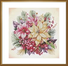 Creative Сross Stitch Embroidery Kit "Christmas flowers" Nova Sloboda