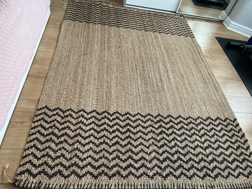 Jute Rug - 160cm x 230cm - Reversible - Plain or Patterned- Excellent condition