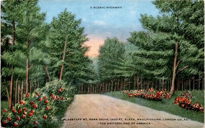 Flagstaff Mountain, Park Drive, Mauch Chunk, Carbon County, PA, M. D. Postcard