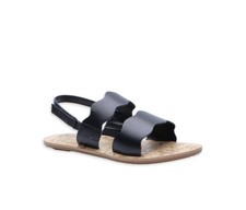 Wonder Nation Girls Black Scalloped Strap Adjustable Sandals sz 5 NWT