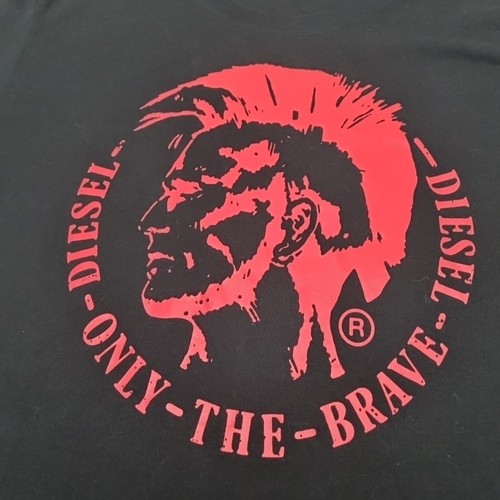 Camiseta Diesel De Colección Para Hombre Mediana Solo The Brave Negra Manga Larga Punk Grunge - Imagen 2 de 5