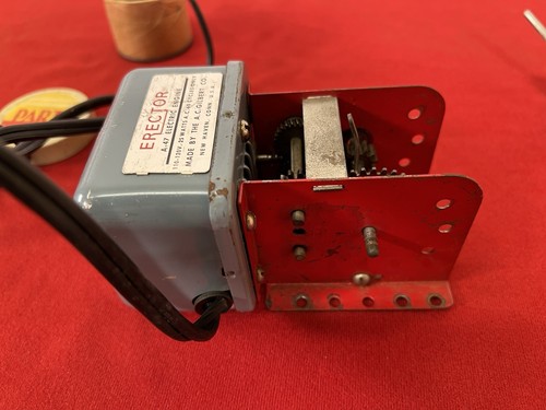 Erector A-47 Electric Motor 120V 25 W by AC Gilbert w/ Reversing Trans. & Extras - Picture 8 of 13