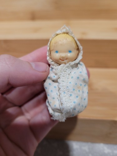 Vintage Effanbee Mini Baby Doll Teddy Duck passeggino culla sonaglio orso blocco set - Foto 9 di 18