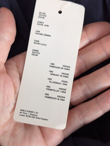 Uniqlo blaues Wickelkleid großer Bindeverschluss Floaty Mid - Bild 5 von 7