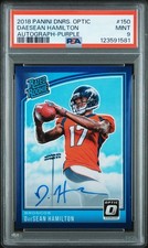 2018 Donruss Optic DeaSean Hamilton BRONZE Rookie Auto PSA 9 Broncos #150