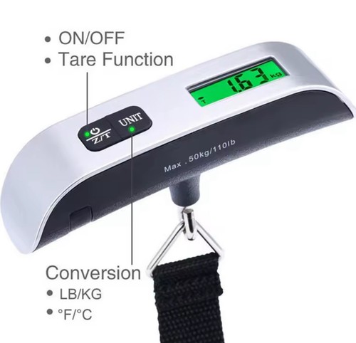Portable Travel 110lb / 50kg LCD Digital Hanging Luggage Scale Electronic Weight - Picture 2 of 4