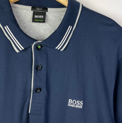 CAMISA POLO HUGO BOSS Talla XL Hombre Calce Regular Azul Nevy - Leer Descripción - Imagen 3 de 5