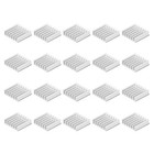 14x14x4mm Silver Tone Sticky Aluminum Heatsink Electronics Cooler 20 Pcs