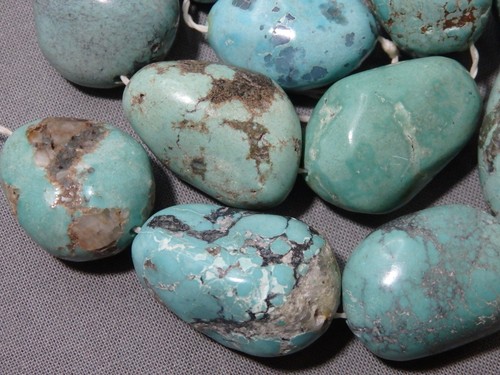 CAMPITOS TURQUOISE 22-34mm Nuggets 16" Strand 854cts - Bild 3 von 10