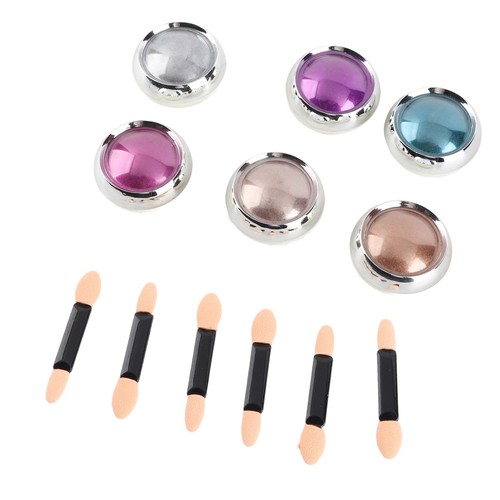6 Colors Nail Art Mirror Powder Metallic Decoration Manicure Mirror Powder With - Picture 17 of 22