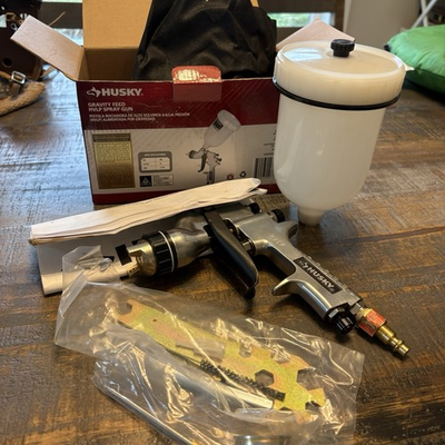 #ad Husky HVLP Gravity Feed Spray Gun 762051 with 600cc Cup and Precision Cap $25.00