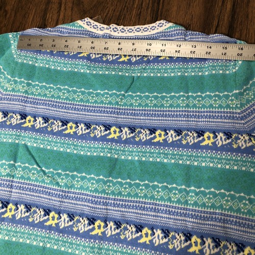 APPLESEED'S Limited Edition Cardigan Sweater BEADED Fair Isle Women's XL Nordic - Picture 12 of 14