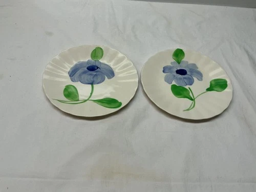 Vintage Blue Ridge Southern Potteries Purple Posy  Renee Pattern Dessert Plates