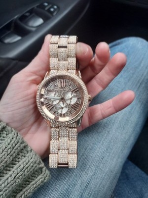 Michael Kors Camille Mid Extreme Glitz Rose Gold Stainless Watch MK6997 Box NWOT