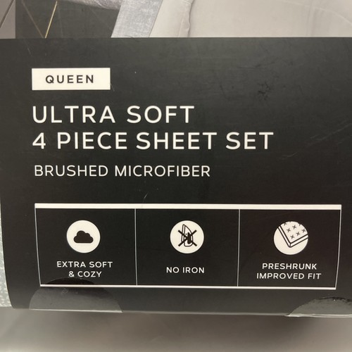 London Fog Home Ultraweiches 4-teiliges Queen-Bettwäscheset aus gebürsteter Mikrofaser. - Bild 2 von 5