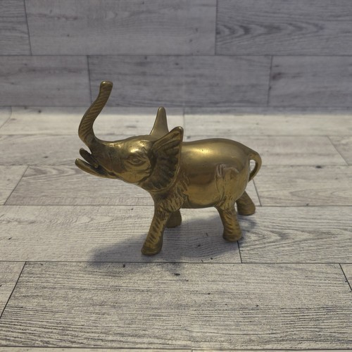 Messing Elefant Figur Rüssel hoch Viel Glück Vintage Tierfigur
