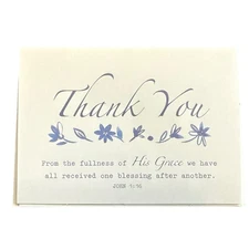 DaySpring Thank You With Religious Scripture John 1:16 8 Cards & Envelopes
