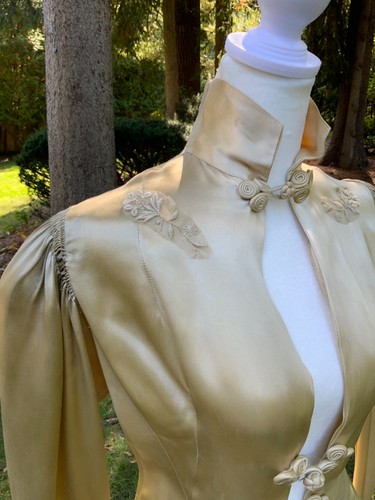 Top conjunto boda años 30 - satén líquido - años 30 - chaqueta boda vintage - Imagen 5 de 10