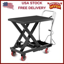 Hydraulic Lift Table Cart,1100lbs,32" Lifting Height Single Scissor Lift Table