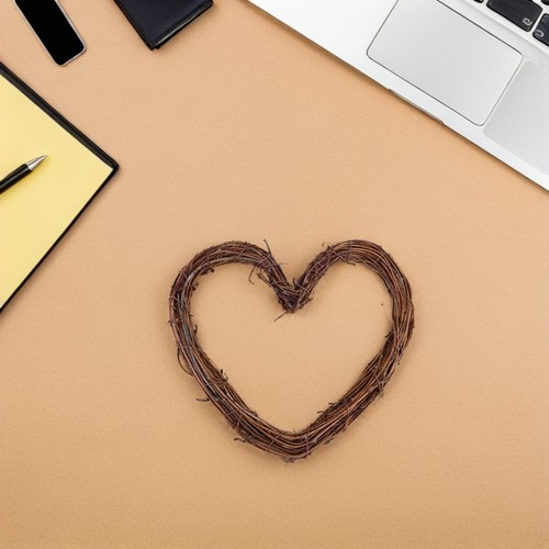 6 Pcs Heart Shaped Vine Wreath Handicrafts Rattan Ring Floral Frame - Bild 10 von 12