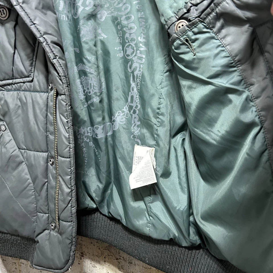 CHAQUETA BOMBER VINTAGE Y2K DIESEL RECORTADA MARRÓN NYLON TALLA XL Foto 4 de 4