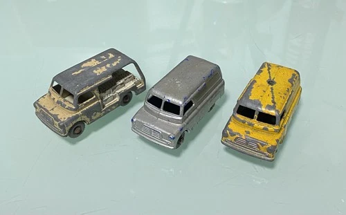 Job Lot x 3 MATCHBOX - Bedford Vans - Milk News - Vintage Diecast Model Toy Cars