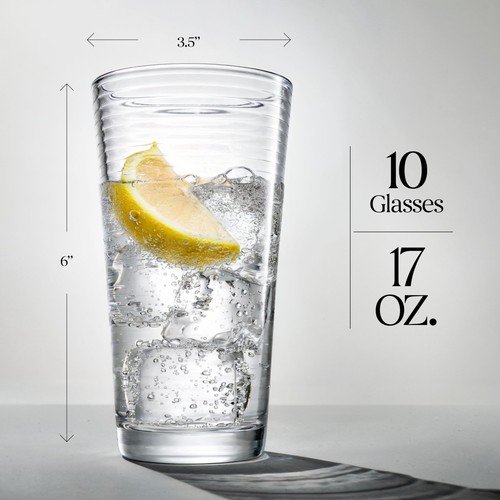 Glaver's Drinking Glasses Set Of 10 Highball Glass Cups, Premium Quali - Bild 3 von 9