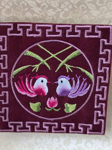 Korean Silk Embroidered Mandarin Duck Shadow Box Art "Endless Love" - Picture 8 of 10