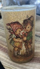 Vtg Sugar Frosted Pillar Candle Boy giving Girl flowers 1970s ECA Danish w/ Box