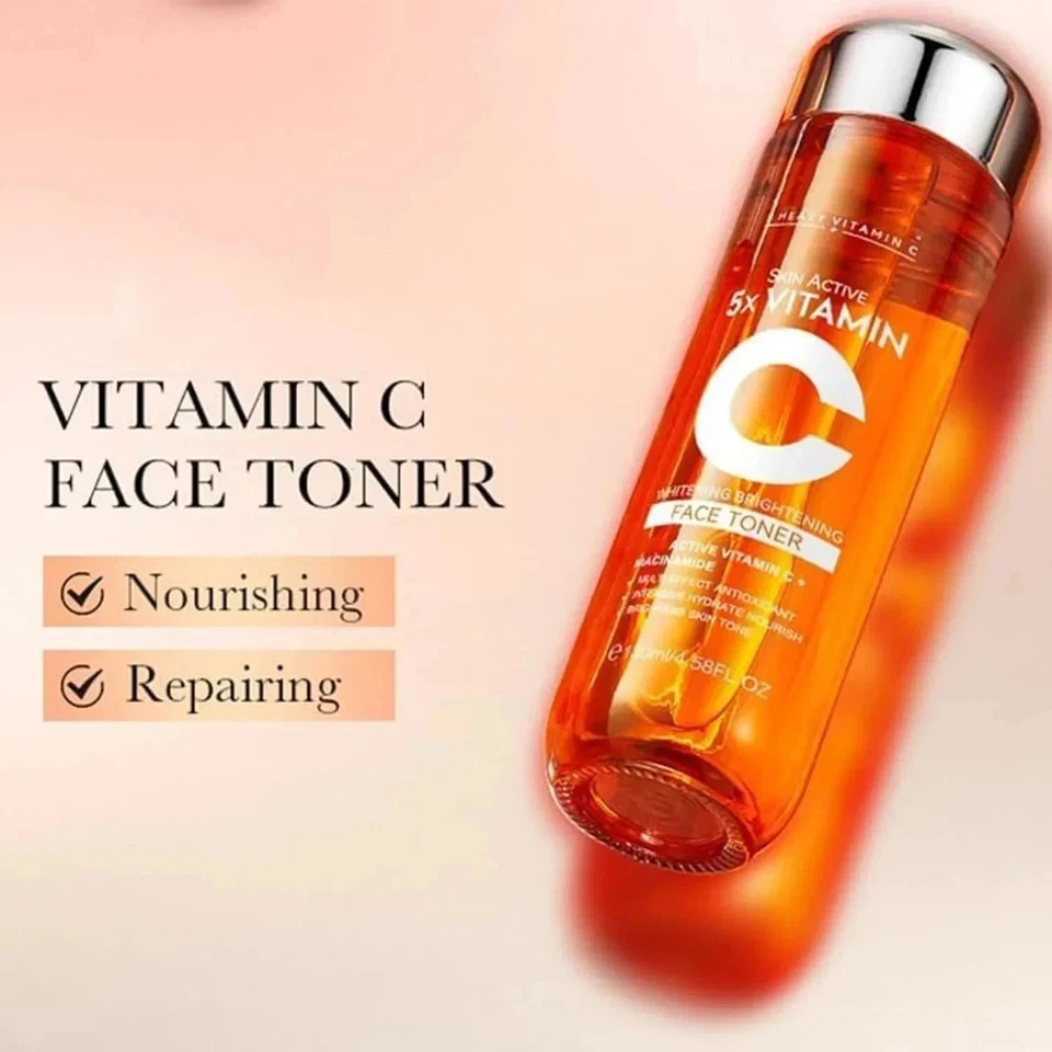 Tónico facial activo iluminador blanqueador blanqueador vitamina C pesado SADOER 5X -130 ml Foto 2 de 3