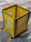 Vintage Handmade Yellow Tie Dye Asian Lokta Paper Lantern Decor 10"H ~ 7" sq