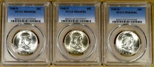 1948-D PCGS MS64 FBL Franklin Half Dollar - 95% - 99% Blazing White