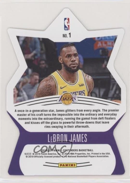 2019-20 Panini Contenders Superstar Die-Cuts LeBron James #1 - Image 2 of 2