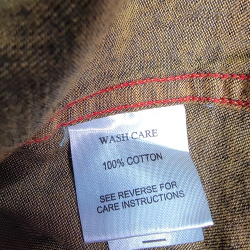 Carbon2Cobalt Mens Button Down Shirt Long Sleeve Casual Brown Large - Picture 5 of 6