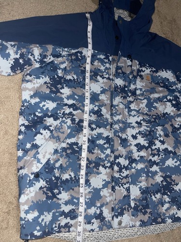 Carhartt Jacke Rains Defender Geometric Camouflage Blau Größe Large (hoch) - Bild 12 von 13