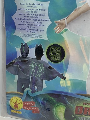 HTTYD Hidden World Light Fury Costume Halloween Cosplay, Kid's One Sized GITD - Picture 4 of 11