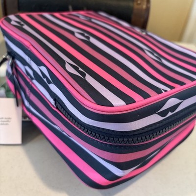 Kate Spade Jae Nylon Lip Print Travel Cosmetic Case Bag