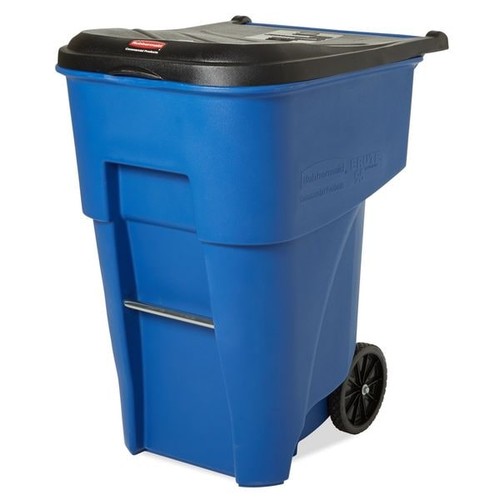 Rubbermaid Commercial Fg9w2273blue 95 Gal Rectangular Trash Can, Blue, 28 3/4 - Picture 3 of 8
