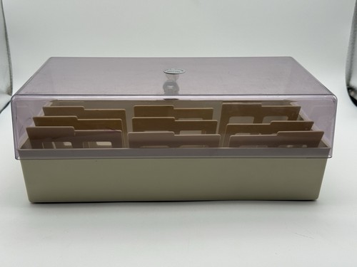 Boîte de rangement verrouillable pour disquettes 3,5" vintage avec séparateurs et porte-clés ≈150 - Photo 3/16