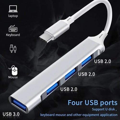 Hub 3.0 Type C 4 Port Hub OTG High Speed Splitter Multiport Docking Accessories - Photo 2/11