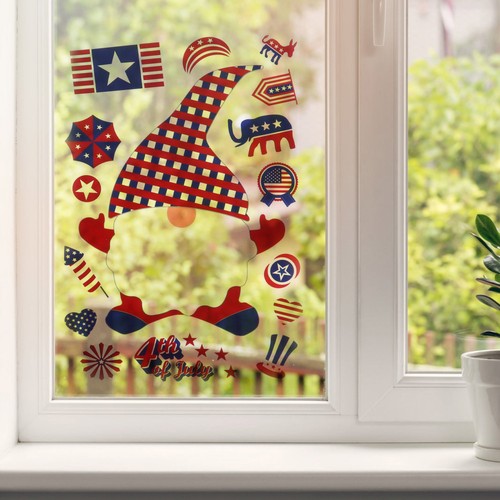 Independence Day Wall Sticker Child Office Decals Window Clings Stickers - Afbeelding 10 van 12