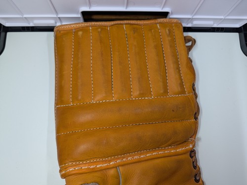 Vintage Olympic Sporting Goods Detroit Hockey Goalie Glove Mitt Brown Leather Rare! - Bild 7 von 14