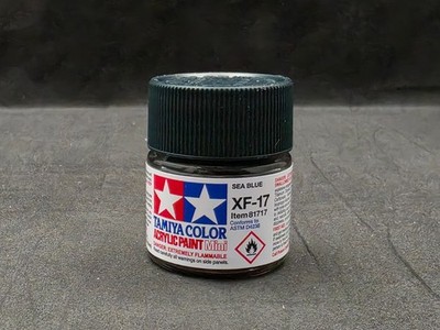 Tamiya XF-17 Flat Sea Blue Acrylic Paint 10ml Mini Bottle 81717
