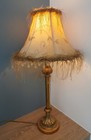 Vintage Candlestick Table Lamp Gilded Bronzed effect & Lampshade