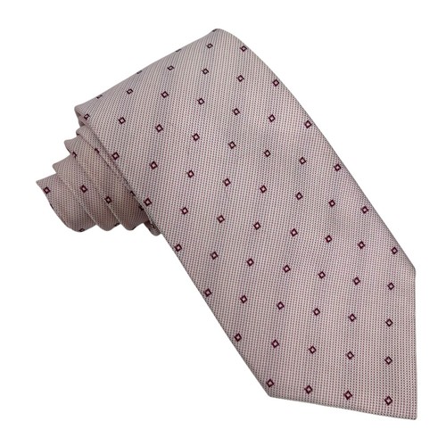 Drake's Men's Tie Peach Geometric 100% Satin Silk England 3.5" (W) x 56" (L) euc - Picture 4 of 9