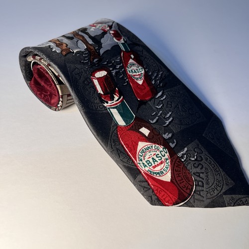 Tabasco Brand Rodeo Cowboy Horse Races Flag Tie 57” x 4” 100% Silk Made in USA - Picture 7 of 8